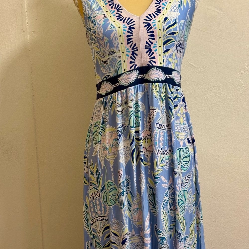 Lilly Pulitzer McKinley Maxi Dress Blue Peri Lapis Lanterns size Small - Picture 2 of 16